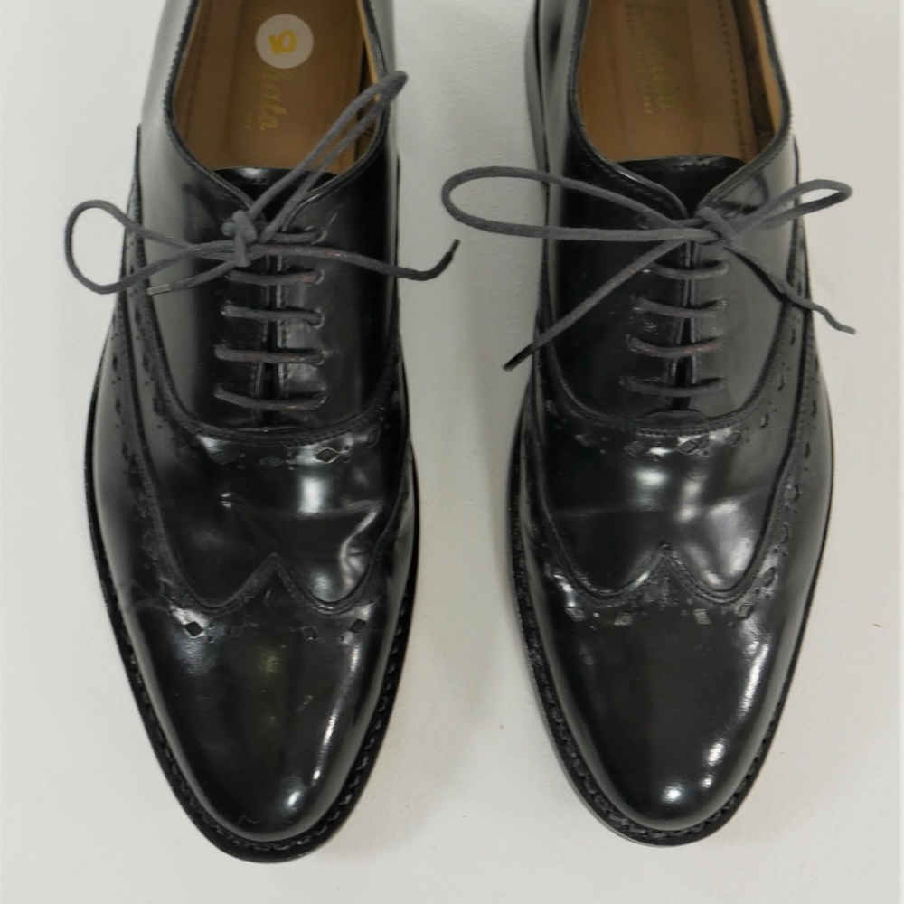 Lethato Black Oxford Wingtip  Leather Dress Shoes